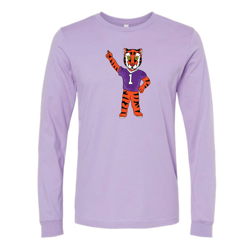 The Watercolor Full Body Clemson Tigers | Dark Lavender Long Sleeve Tee