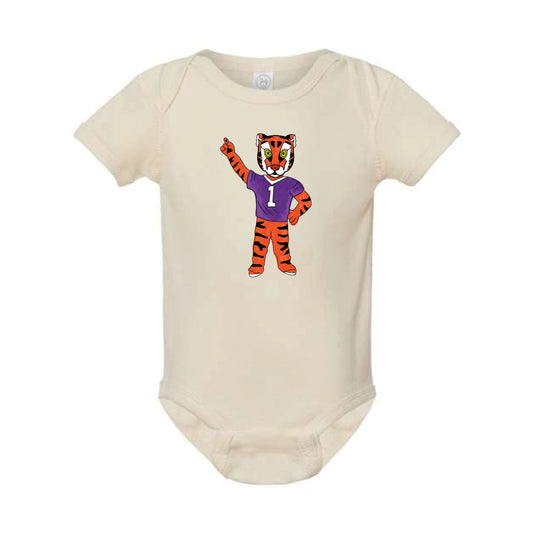 The Watercolor Full Body Clemson Tiger  | Baby Natural Onesie