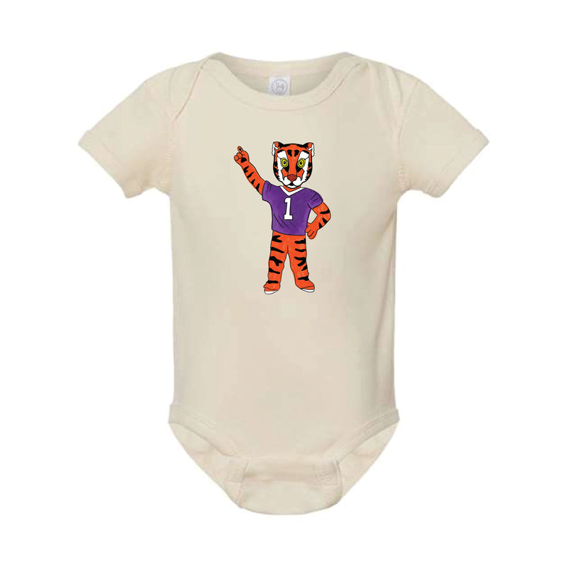 The Watercolor Full Body Clemson Tiger  | Baby Natural Onesie
