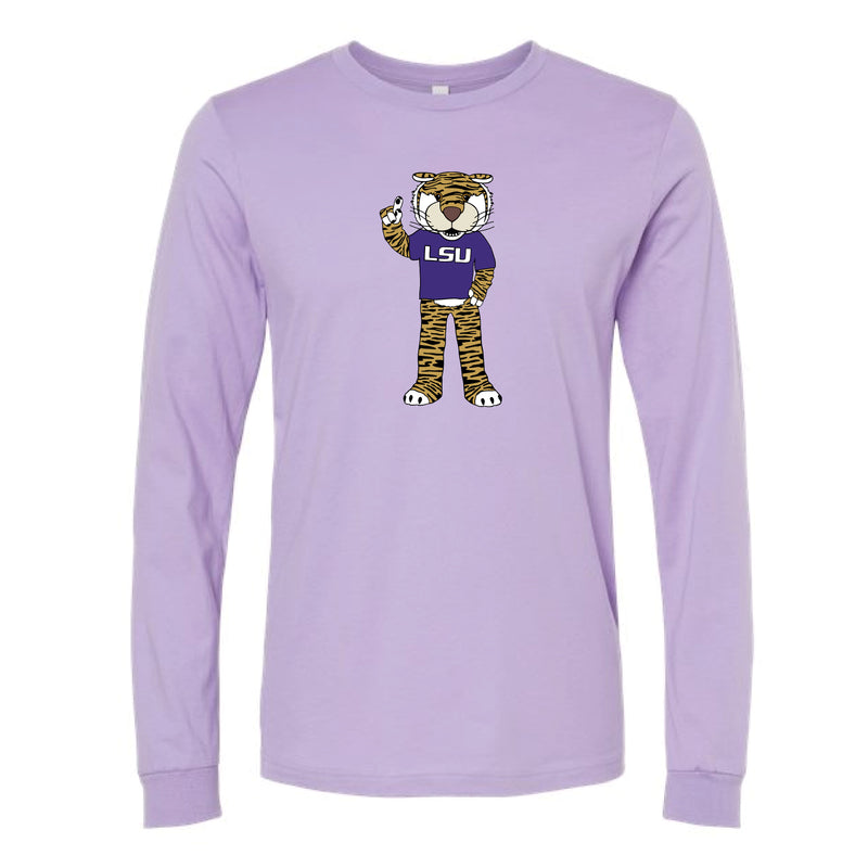 The Watercolor Full Body Mike the Tiger | Dark Lavender Long Sleeve Tee