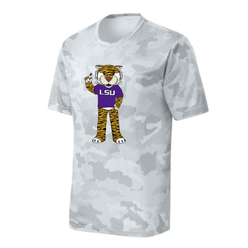 The Watercolor Full Body Mike the Tiger | Youth White Athletic Tee