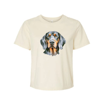 The Watercolor Hound Dog Orange & Grey | Natural Tee