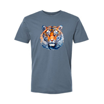 The Watercolor Tiger Orange and Blue | Blue Jean Tee