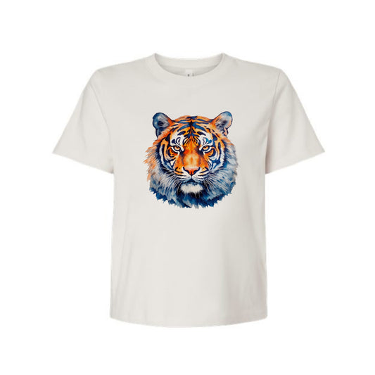 The Watercolor Tiger Orange and Blue | Natural Tee