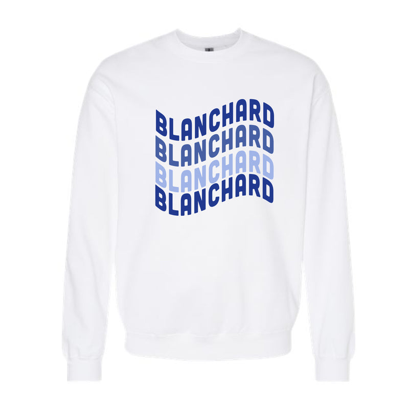 The Wavy Blanchard | White Crewneck Sweatshirt