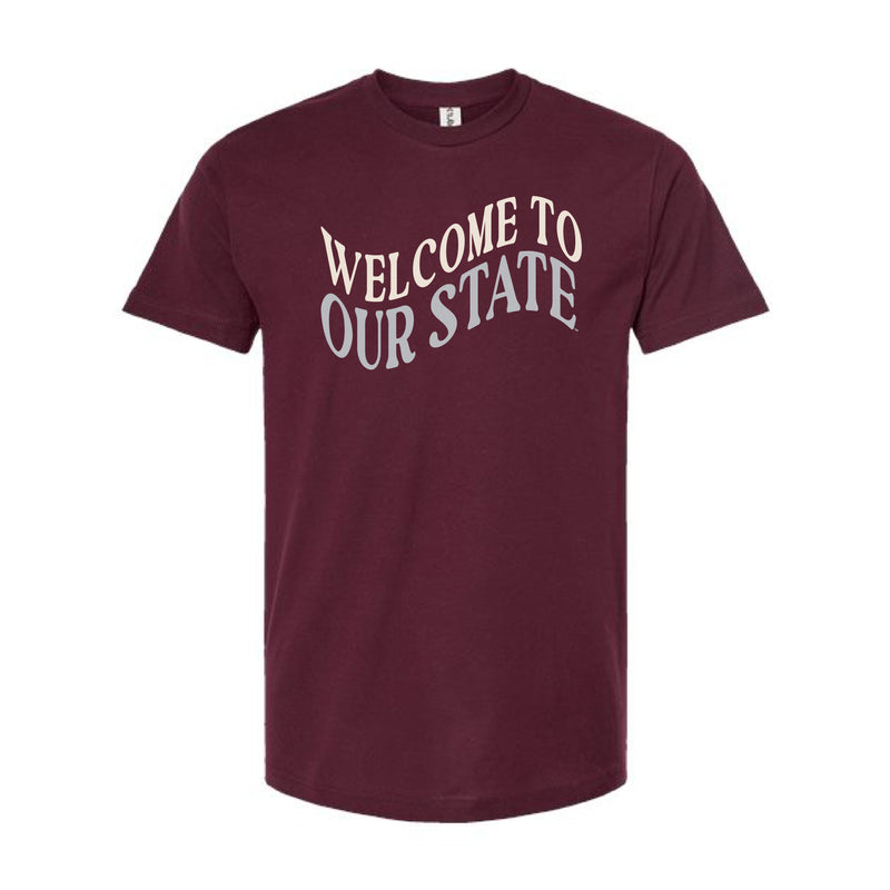 The Wavy Our State | Burgandy Tee