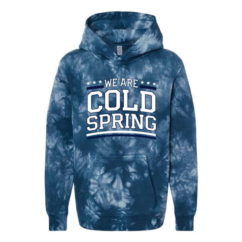 The We Are Cold Spring | Tie Dye Navy Youth Hooded Sweatshirt