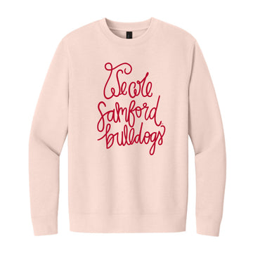 The We Are Samford Bulldogs Script| Rosewater Pink Sweatshirt