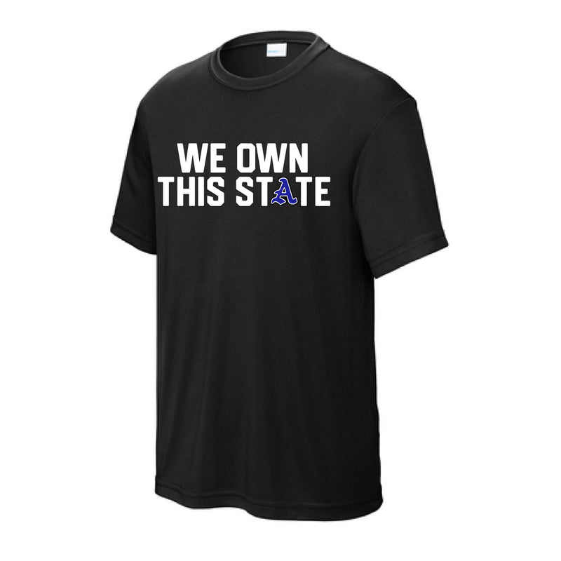 The We Own This State Option 1 | Black Performance Youth Tee