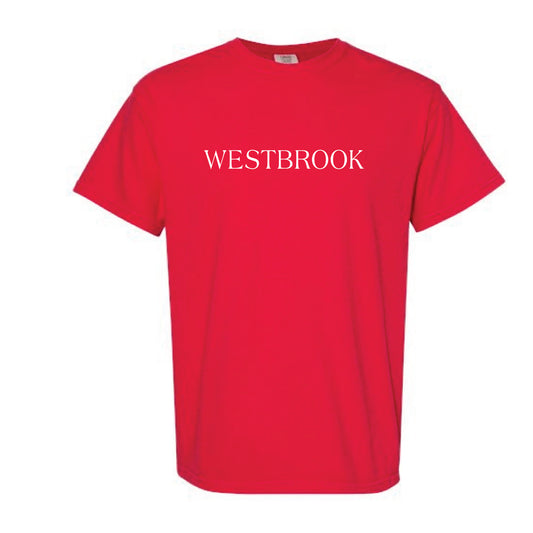 The Westbrook Serif | Adult Red Tee