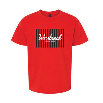 The Westbrook Stripes | Youth Red Tee