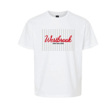 The Westbrook Stripes | Youth White Tee