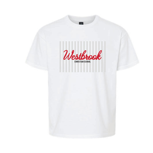 The Westbrook Stripes | Youth White Tee