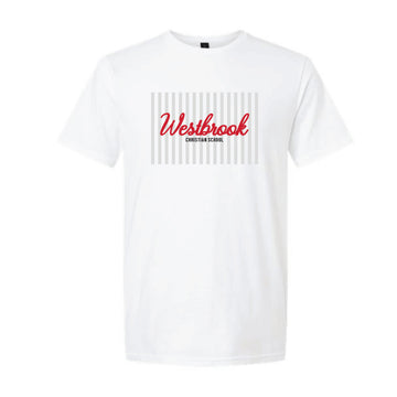 The Westbrook Stripes | Adult White Tee