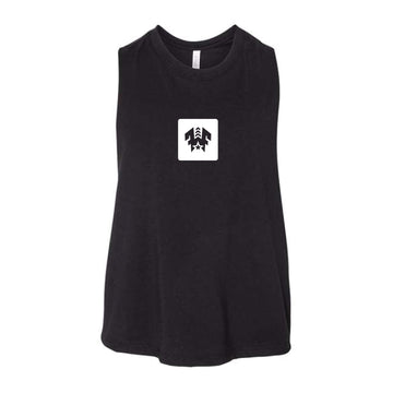 The Wetzel Square Logo | Adult Solid Black Blend Racerback Tank