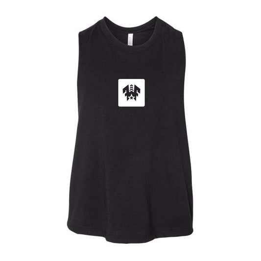 The Wetzel Square Logo | Adult Solid Black Blend Racerback Tank