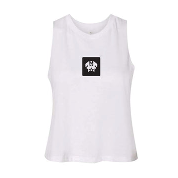 The Wetzel Square Logo | Adult White Racerback Tank