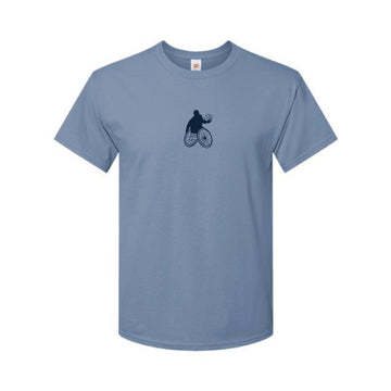 The Wheelchair BBall Silhouette | Adult Stonewashed Blue Tee