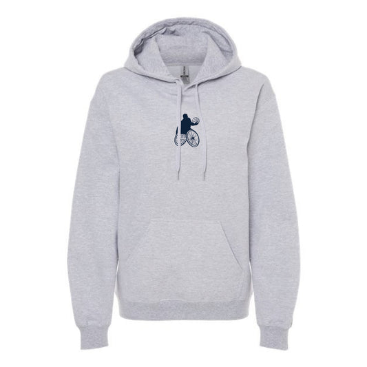 The Wheelchair BBall Silhouette | Adult Sport Grey Hoodie