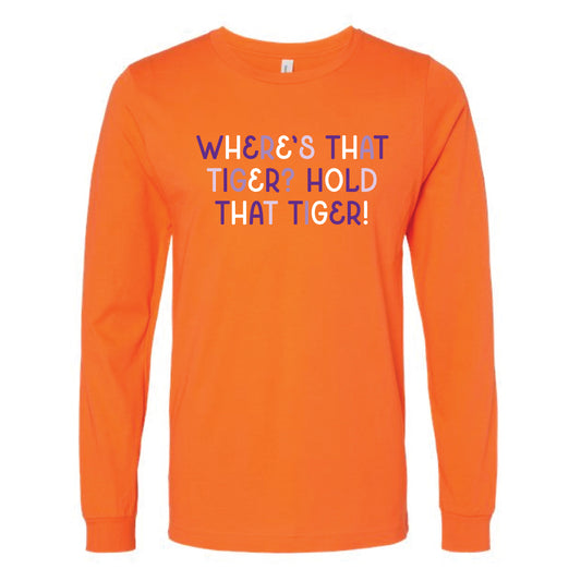 The Where's that Tiger Multi | Orange Long Sleeve Tee