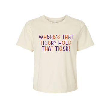 The Where's that Tiger Multi | Natural Crop Tee