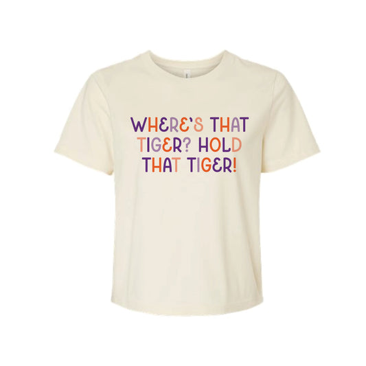 The Where's that Tiger Multi | Natural Crop Tee