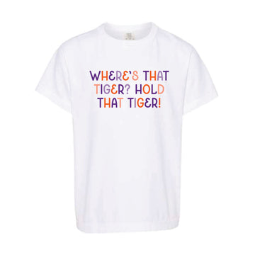 The Where's That Tiger Multi | Youth White Tee