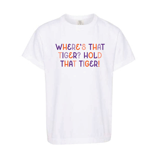 The Where's That Tiger Multi | Youth White Tee