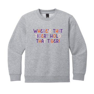 The Where's That Tiger | Youth Light Heather Grey Sweatshirt