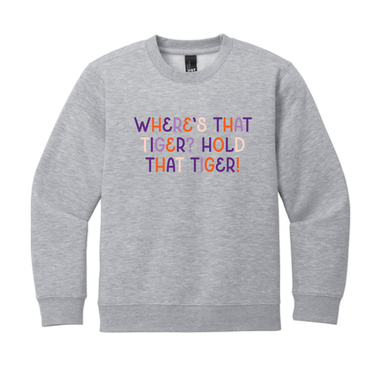The Where's That Tiger | Youth Light Heather Grey Sweatshirt