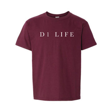 The D1 Serif | Youth Maroon Tee
