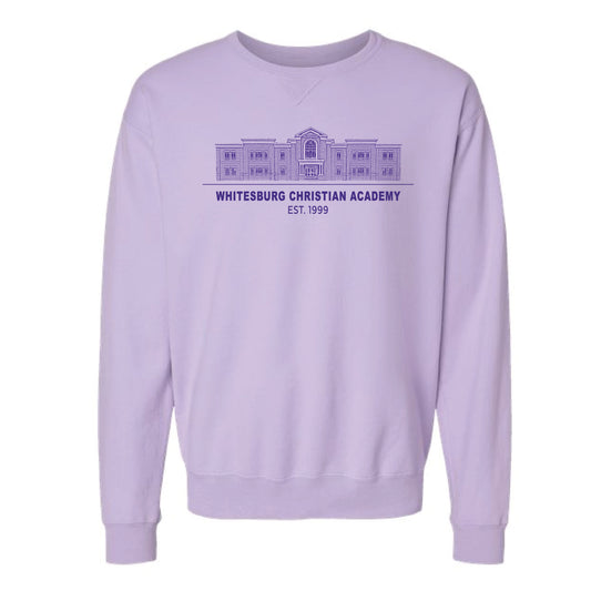 The Whitesburg Christian Building | Adult Lavender Crewneck Sweatshirt