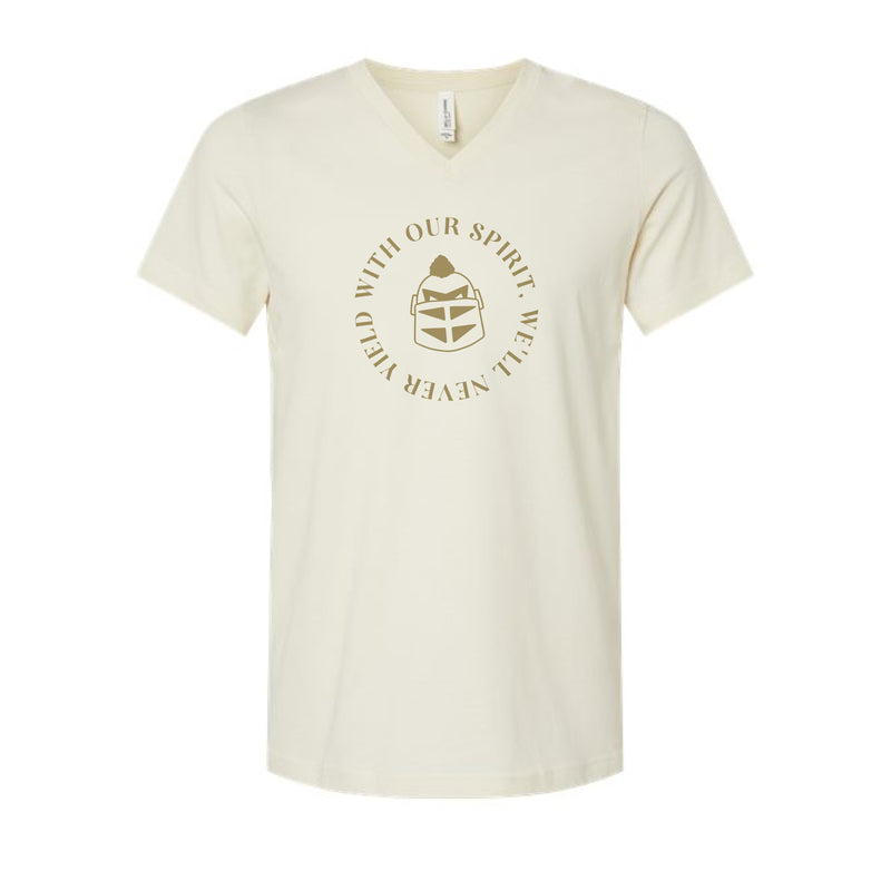 The With Our Spirit Circle | Natural V-Neck Tee