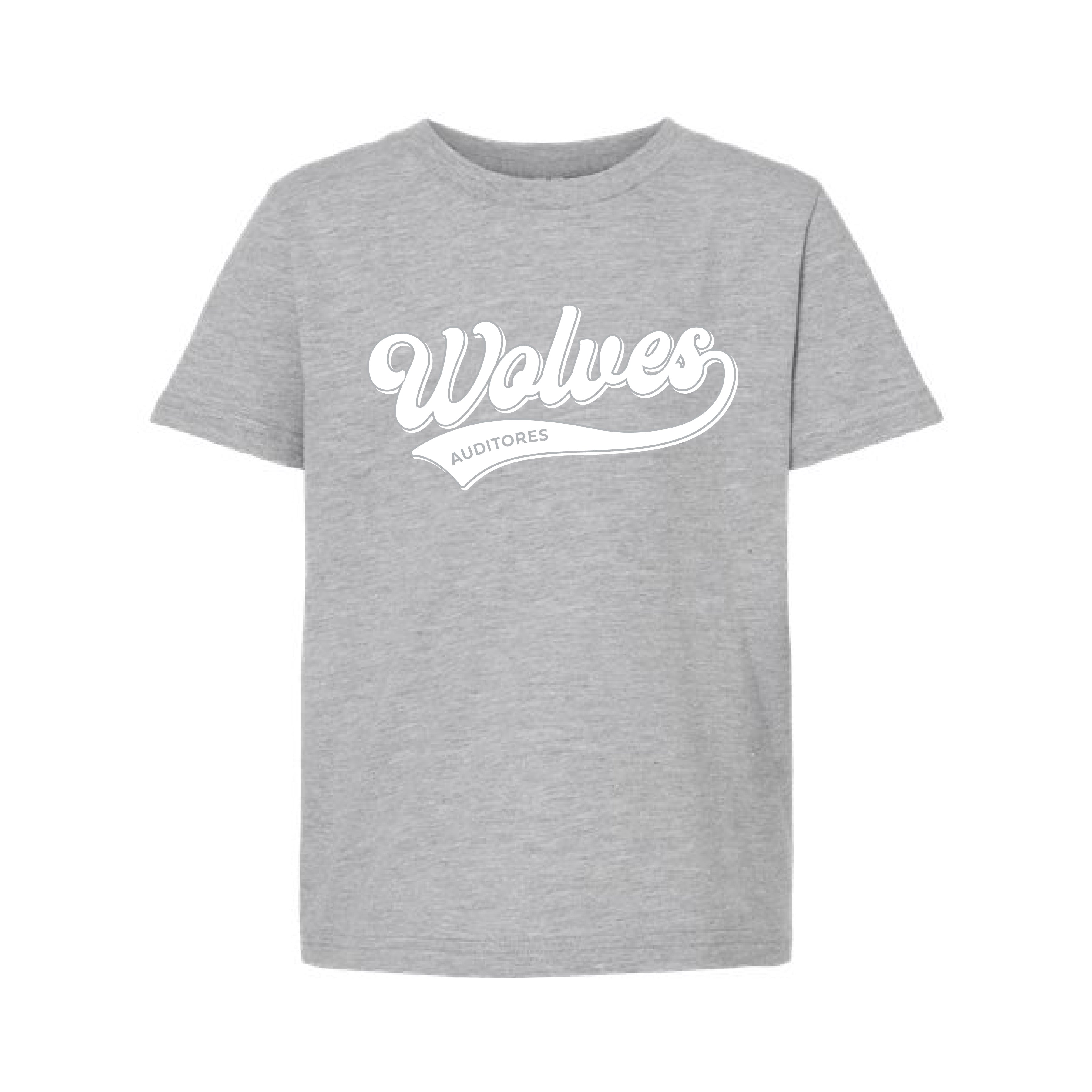 The Wolves Script | Heather Grey Oversized Youth Tee – Scarlet & Gold