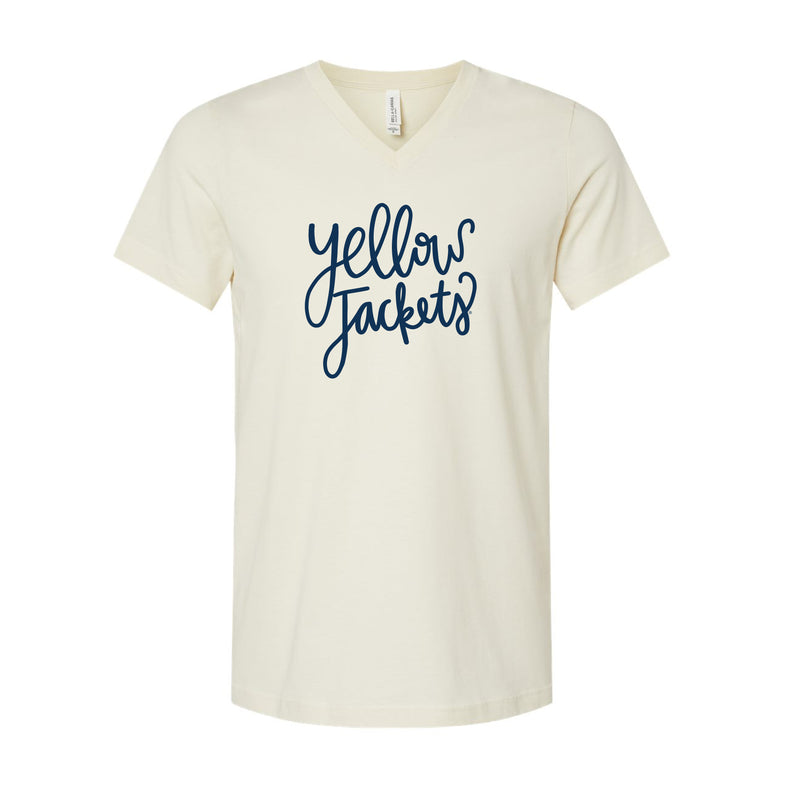 The Yellow Jackets Script | Natural V-Neck Tee