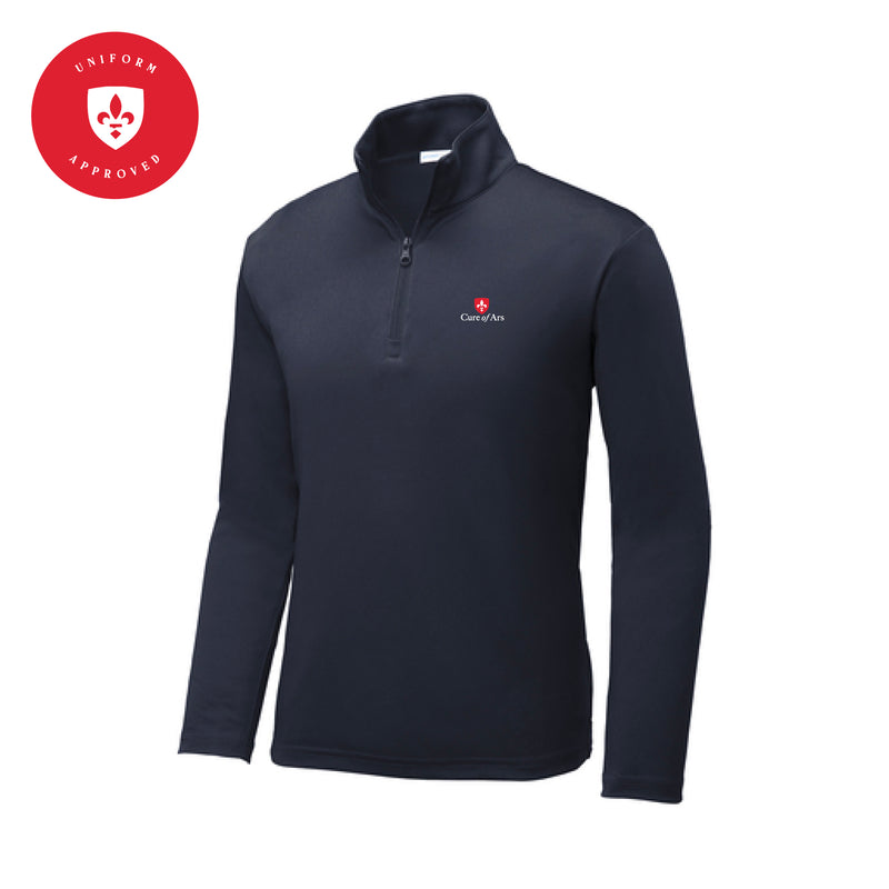 The Curé of Ars Logo | Embroidered True Navy Youth 1/4 Zip Pullover