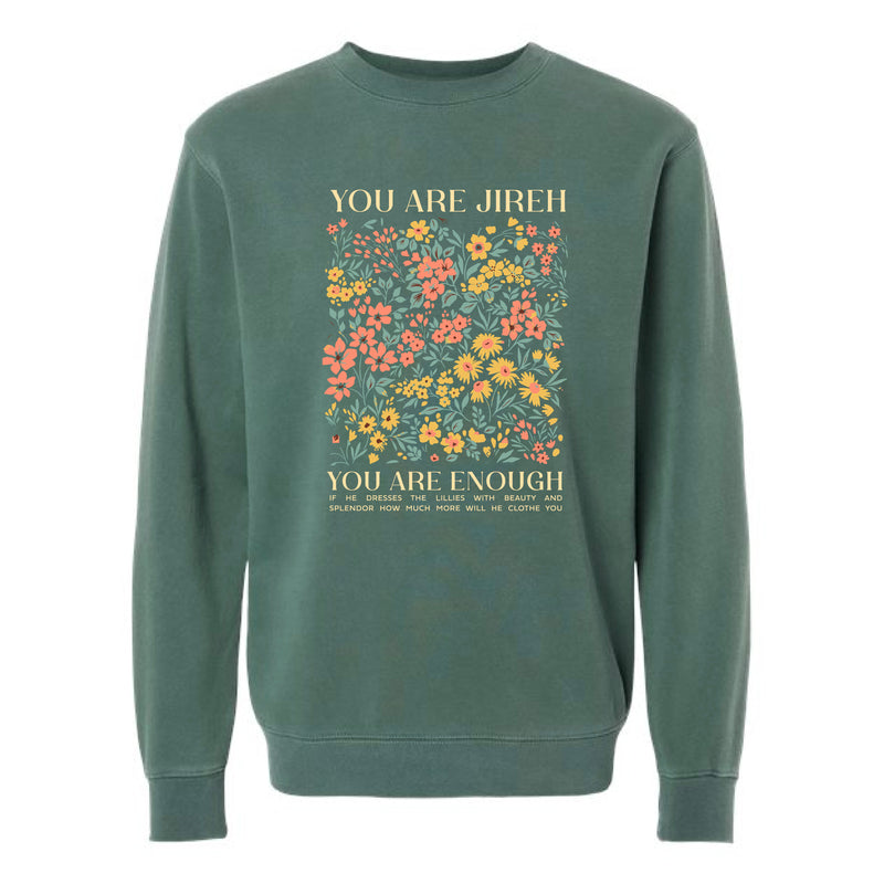 The You Are Enough | Adult Pigment Alpine Green Crewneck Sweatshirt