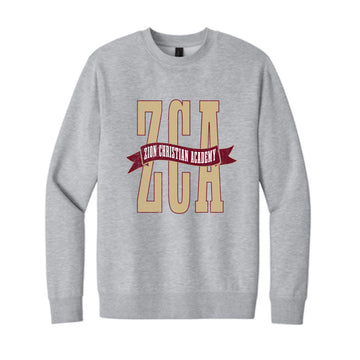 The ZCA Banner | Adult Light Heather Grey Crewneck Sweatshirt