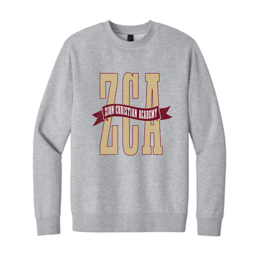 The ZCA Banner | Adult Light Heather Grey Crewneck Sweatshirt