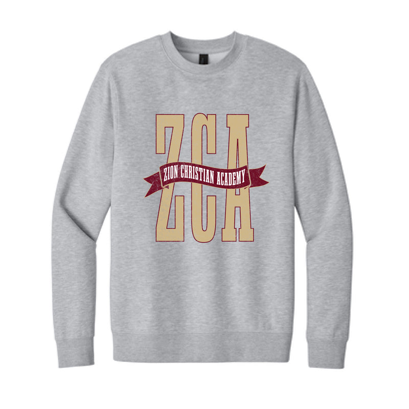 The ZCA Banner | Adult Light Heather Grey Crewneck Sweatshirt