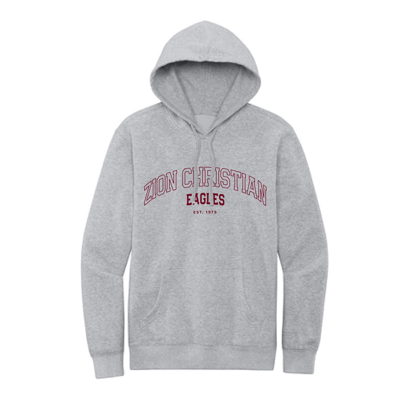 The Zion Christian Outline Arch | Adult Light Heather Grey Hoodie