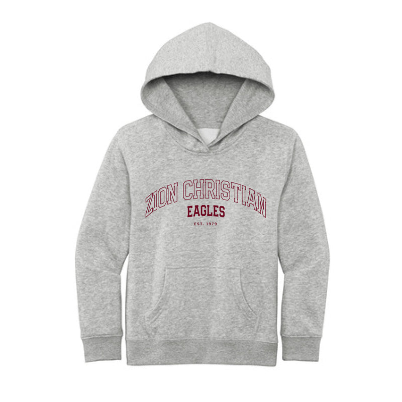 The Zion Christian Outline Arch | Youth Light Heather Grey Hoodie