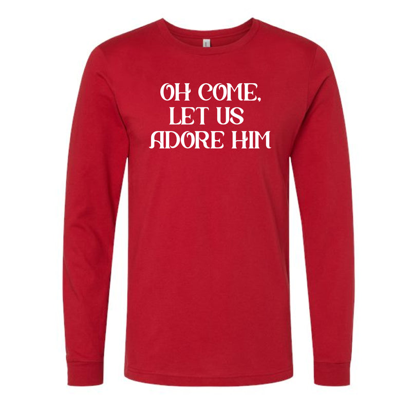 The Adore Him | Canvas Red Long Sleeve Tee