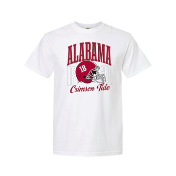 The Alabama Crimson Tide Football Helmet | Adult White Tee