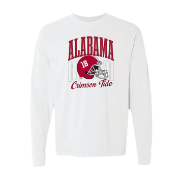 The Alabama Crimson Tide Football Helmet | Adult White Long Sleeve