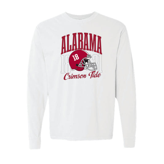 The Alabama Crimson Tide Football Helmet | Adult White Long Sleeve
