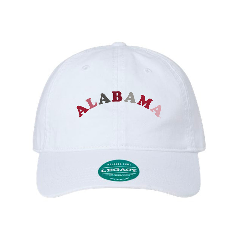 The Alabama Rainbow Arch Embroidered | White Legacy Dad Hat