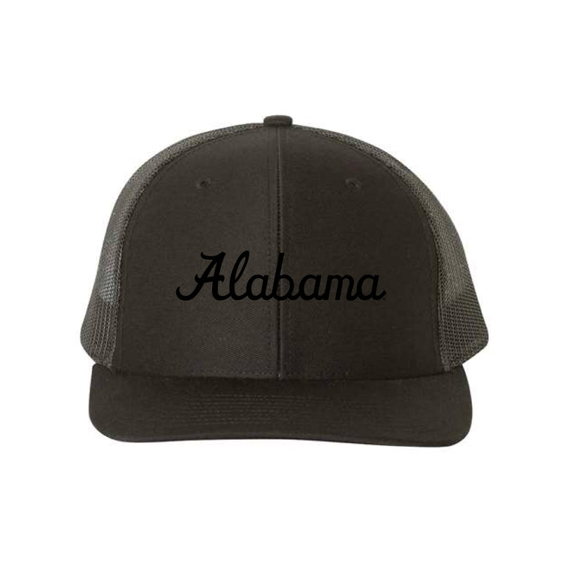 The Alabama Script Embroidered | Black Richardson Trucker Cap
