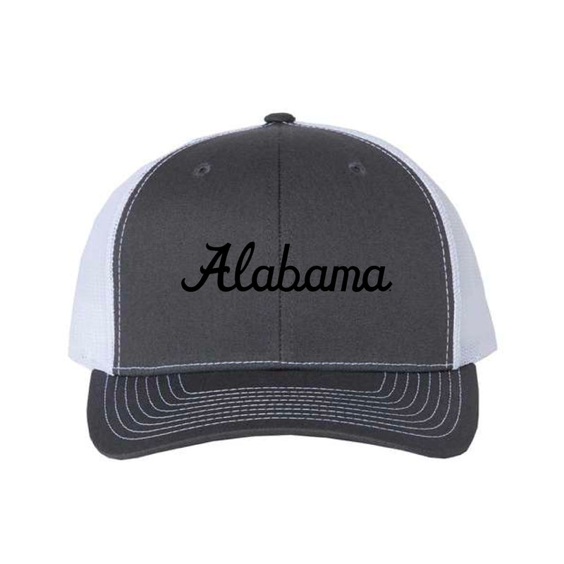 The Alabama Script Embroidered | Charcoal-White Richardson Trucker Cap