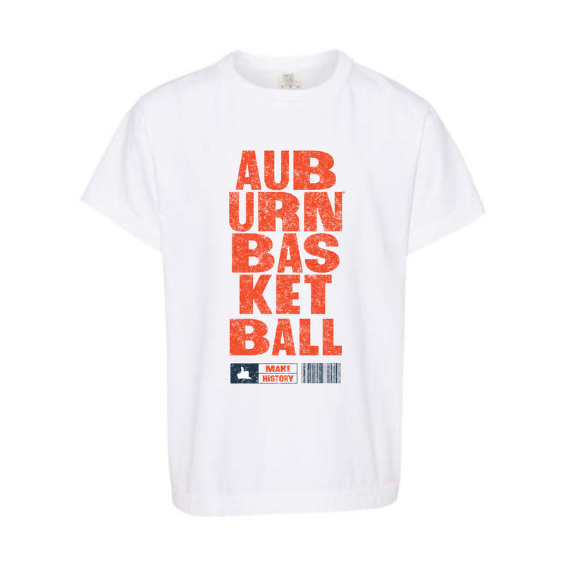 The Auburn Basketball Barcode | Youth White Tee